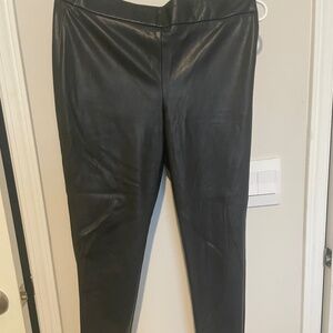 Anne Taylor Black Faux LeatherJeans